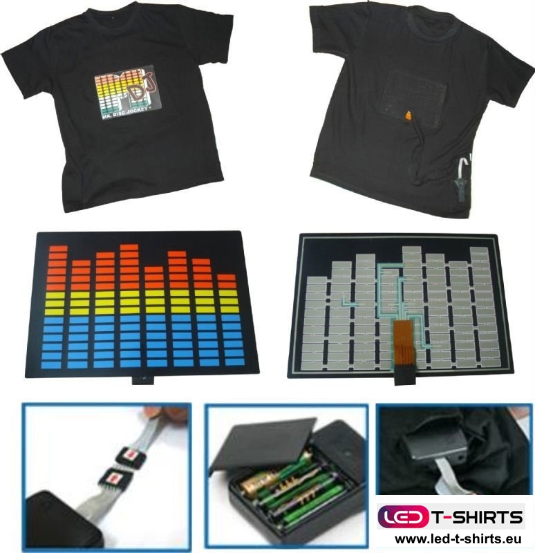 t-shirt mit led beleuchtung